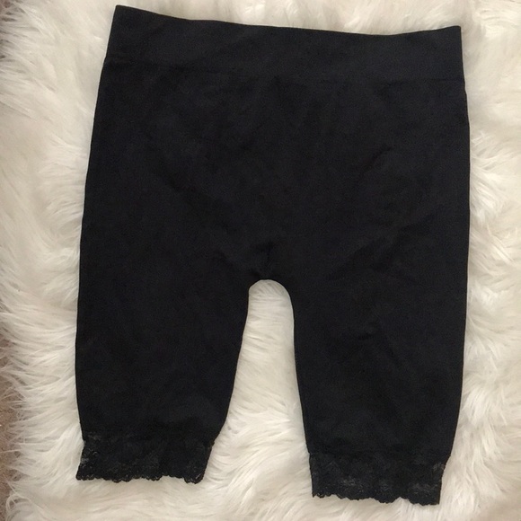 black lace trim biker shorts